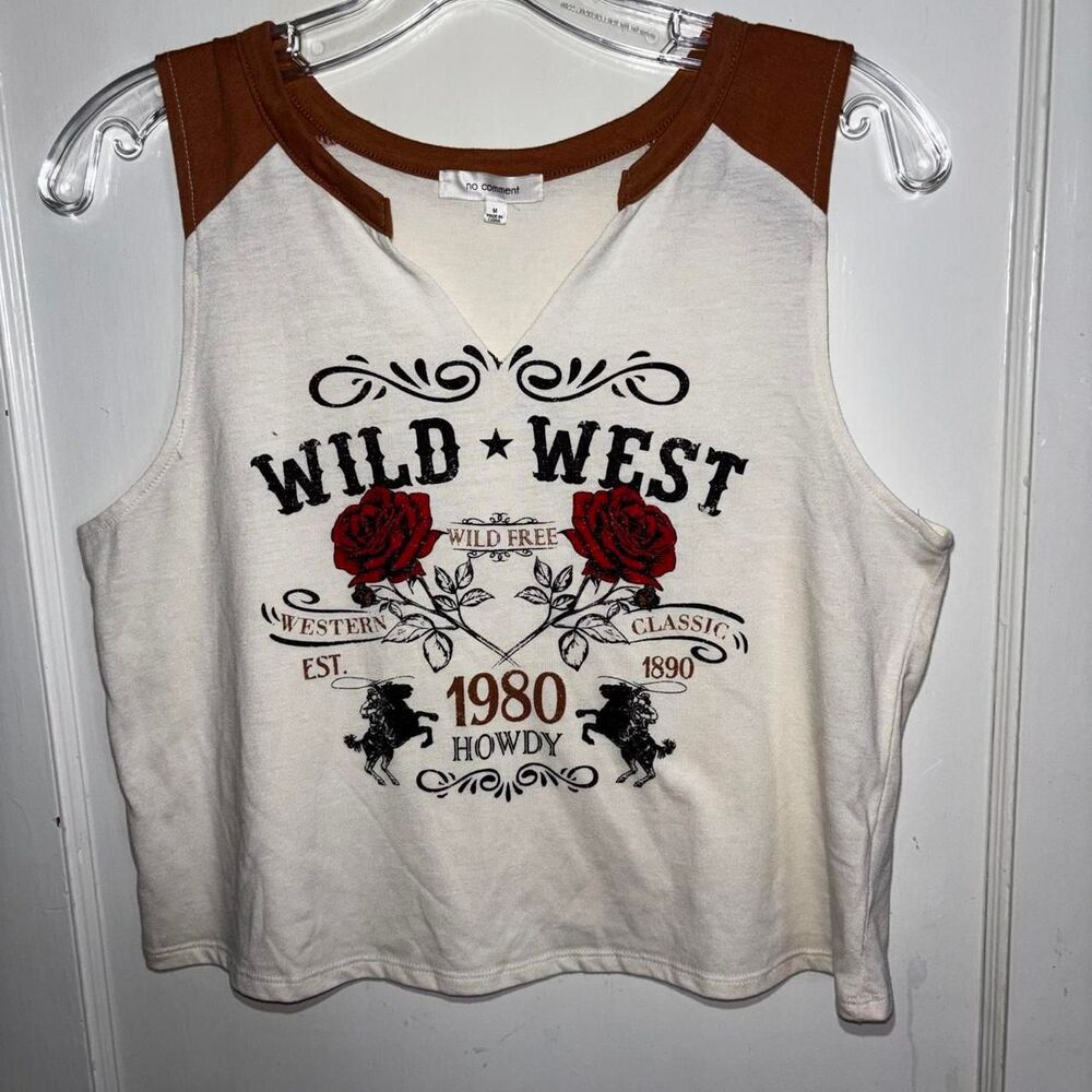 No-comment Women's Cream and White Vest